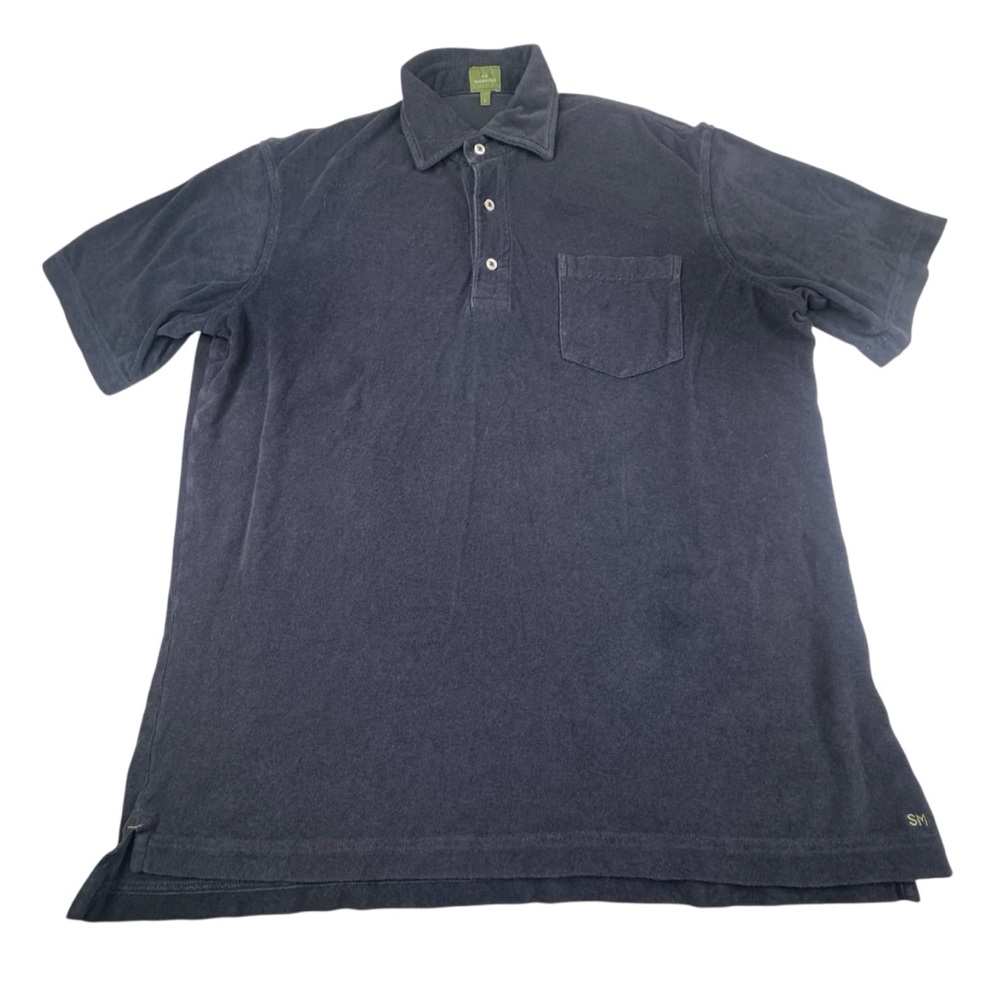 !!!! SOLD !!! Polo Men's Large Blue Terry Cloth Towel Camp Collar Retro Summer